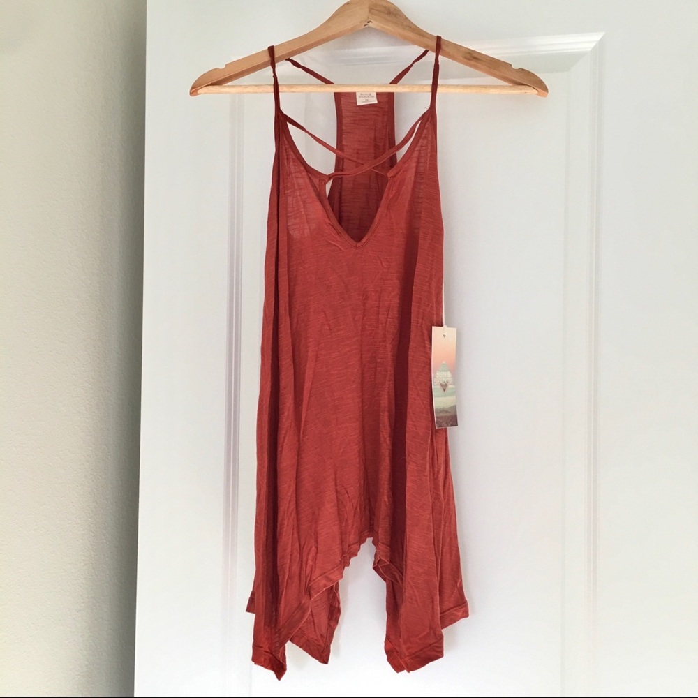 Lace Up Racerback Tank, Rust Orange